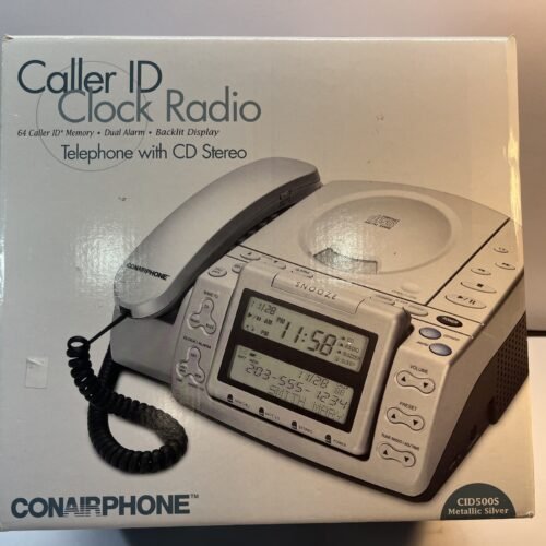 NEW conair CID500S !Telephone am/fm radio alarm clock cd player callerID TESTED
