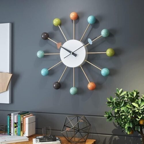 New Contemporary Modern Retro Multi colored George Nelson Ball Wall Clock 20''