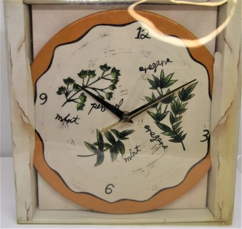New Creative Enterprises, hand painted 10" wall clock.