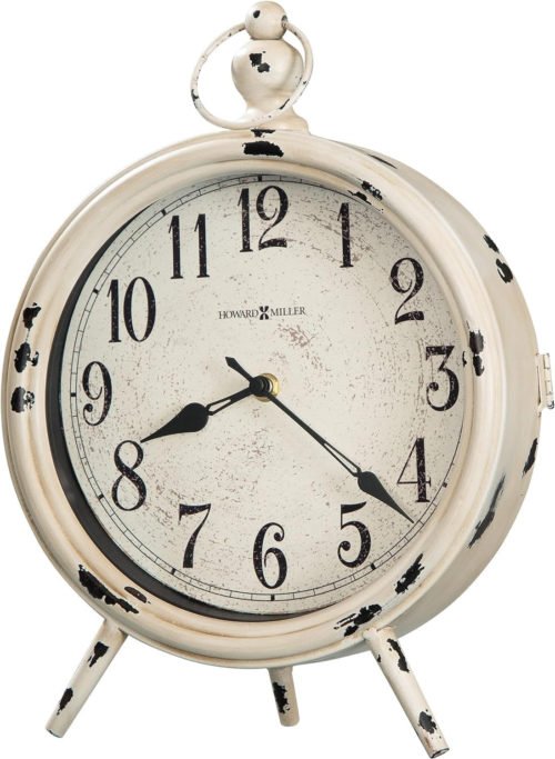 Newdale Mantel Clock II 549-752 – Distressed Antique White Finish, Aged Metal, B