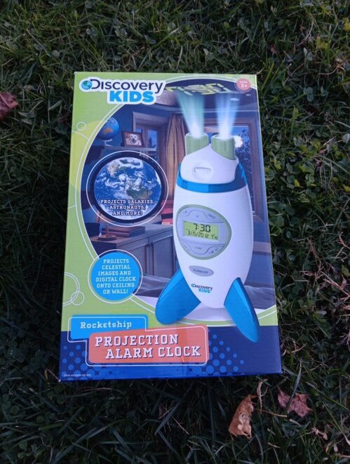 New Discovery Kids Rocketship Projection Alarm Clock Green, Blue, White Ages 3+