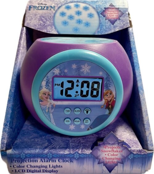 New!!! Disney Frozen Digital Projection Alarm Clock Color Changing Anna Elsa
