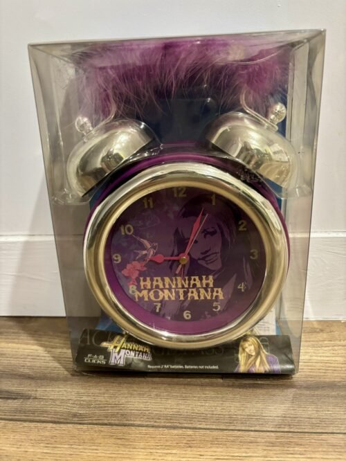 New Disney Hannah Montana JUMBO Twin Bell Alarm Clock w/ Fringe NOS Works!