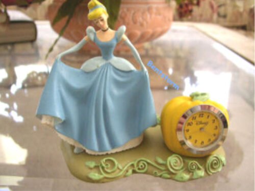NEW Disney Princess Cinderella Blue Ball Gown Resin Figure & Pumpkin Desk Clock