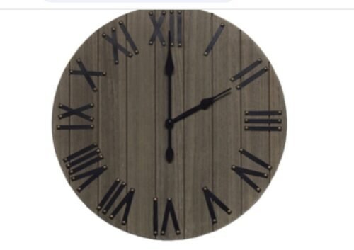 New Elegant Design 21" Wood Farmhouse Wall Clock classic Roman Numerals Quartz