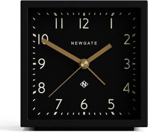 NEWGATE® Equinox Alarm Clock | Design Led Cube Shaped Modern Alarm | Black Case