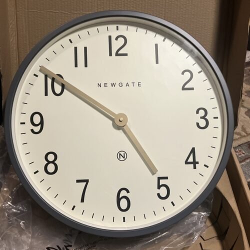 Newgate Mr Edwards Satin Brass Gold Metal Round Battery Wall Clock 17.5" NEW!