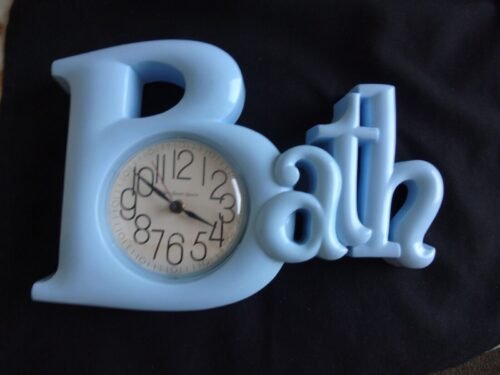 New Haven Quartz Sky Blue "Bath" Wall Hanging Clock Made in USA