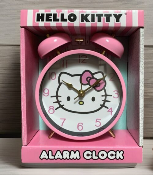 NEW Hello Kitty Pink Analog Double Bell Metal Alarm Clock