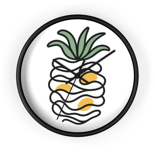 NEW Home Decor Wall Clock Wavy Line Pineapple Clean Cute Classy