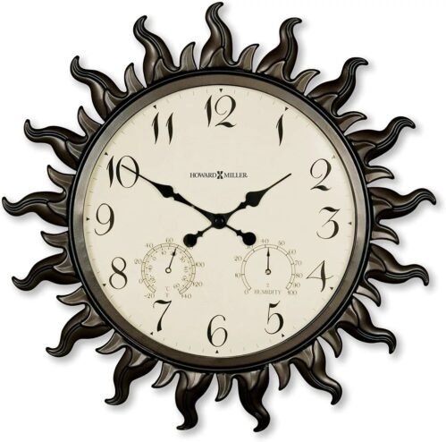 NEW ~ HOWARD MILLER Sunburst II 23" Wall Clock 625543 ~ Metal ~ Temp & Humidity