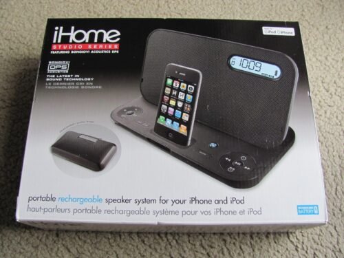 New iHome iP45BZ Portable Stereo Rechargeable Speaker System for iPhone/ipod
