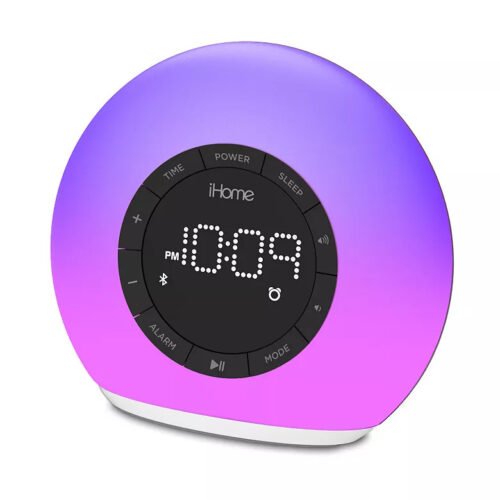 NEW! iHome Sunrise Alarm Clock Radio w Bluetooth Speaker Color Changing Lamp