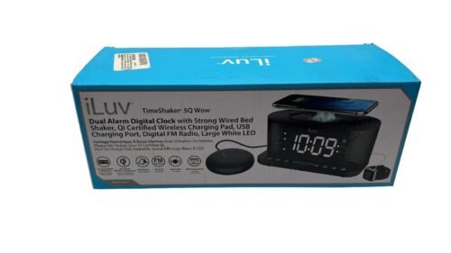 NEW iLuv TimeShaker Q5 Wow Dual Alarm Digital Clock with Strong Wired BedShaker