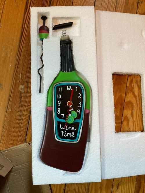 NEW IN BOX Allen Designs P1386 Corked "Wine Time" Pendulum Clock