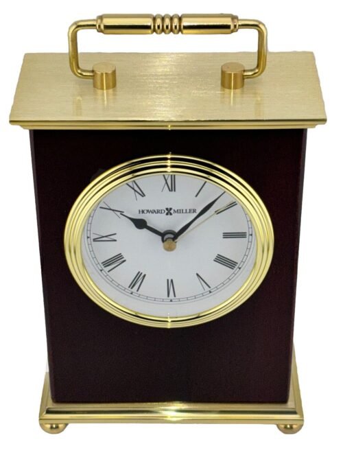 New in Box HOWARD MILLER Rosewood Bracket 613528 Mantle Clock w/ Brass Frame