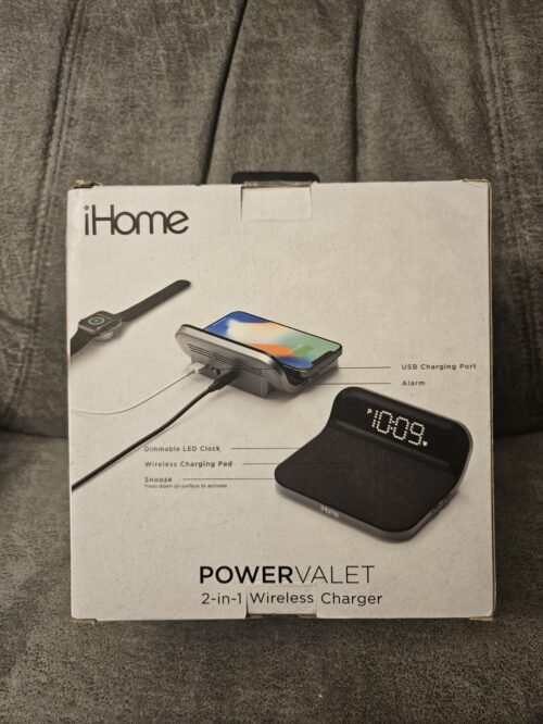 New In Box iHome Power Valet Pro 2-in-1 Wireless Charger Alarm Clock