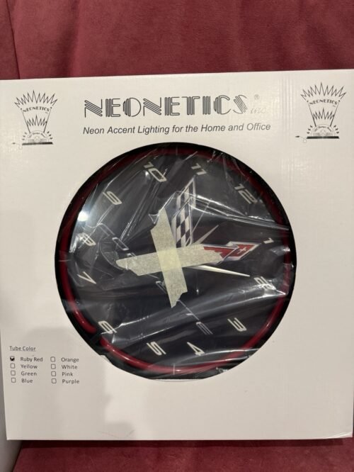 New Inbox Never Opened Corvette Neon 15 Inch Wall Clock