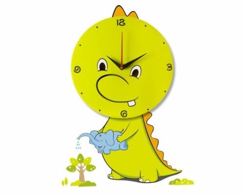 NEW IN BOX WallElf (TM) Kid's Room Wall Decal Clocks, Bombom Rex WO49