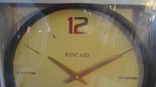 NEW Kincaid 12" Executive Wall Clock Battery Gold Digits and Hands