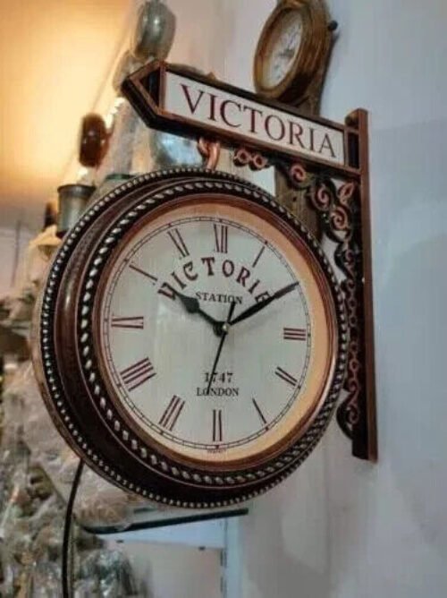 New London Victoria Station Hanging Wall Clock Double Sided Face Home Decor Gift