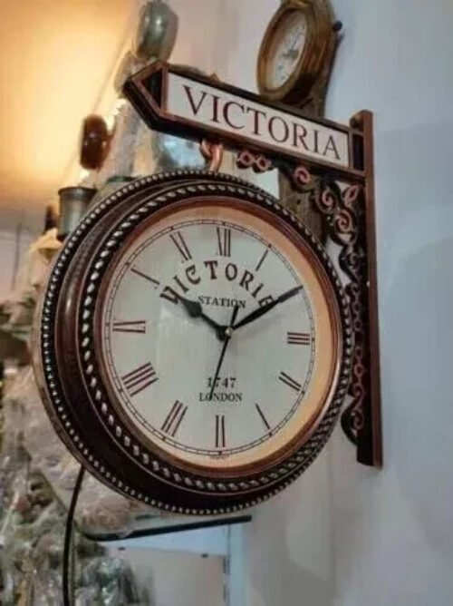 New London Victoria Station Hanging Wall Clock Double Sided Home Decor Gift