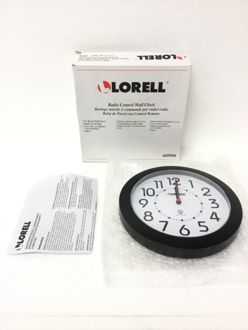 NEW LORELL 60990 9" Round Analoge Wall Clock, No Battery, QTY, FREE SHIPPING