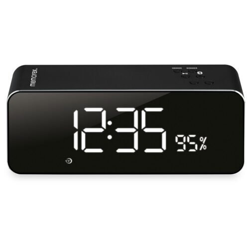 New Memorex Aluminum Wireless Clock Radio MCB428B