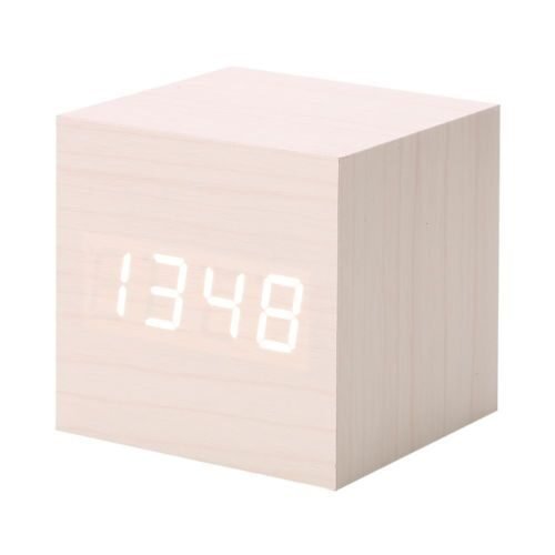 New Modern Wooden Wood Digital LED Desk Alarm Clock Thermometer Timer Calendar