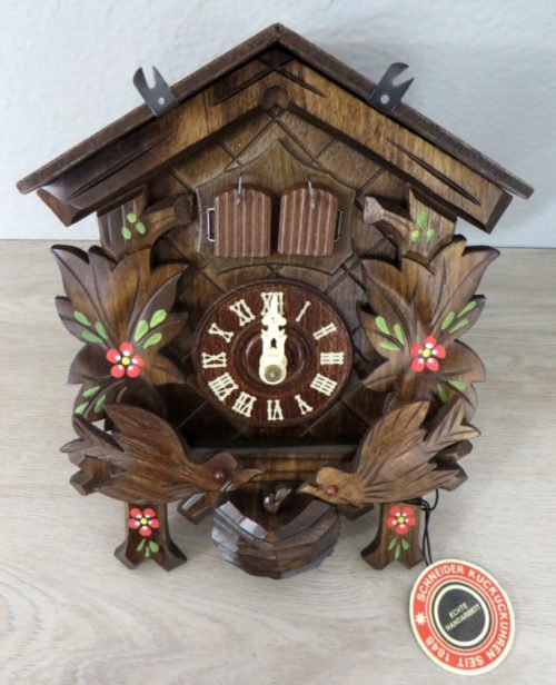 New Never Used Vintage Antique Anton Schneider Painted Cuckoo Clock with music