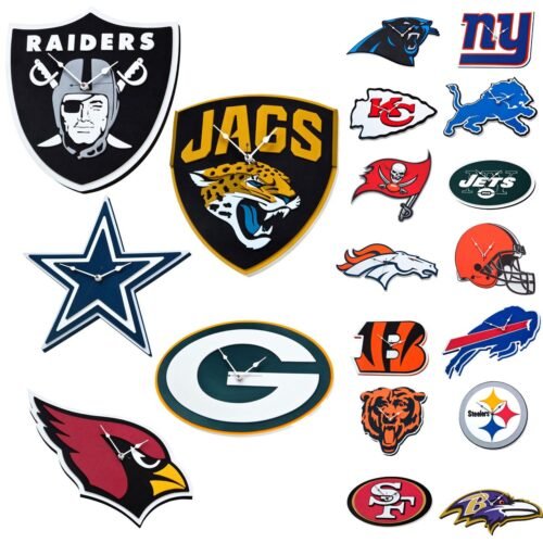 New NFL 32 Teams Home Decor EVA Foam 3D Wall Clock Made in U.S.A