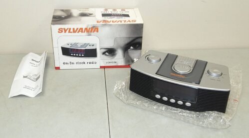 New!! NOS!! Digital SYLVANIA AM/FM CLOCK RADIO Model #SCR1336