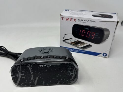 New Open Box Timex AM/FM Dual Alarm Clock Radio with Battery Backup