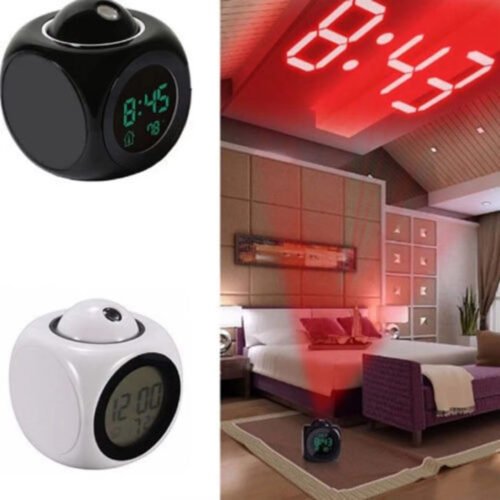 New Projection Alarm Clock Talking LCD Multi-function Time & Temperature Display