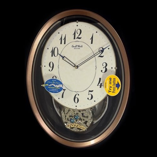 NEW Rhythm Small World Bloom Musical Motion Pendulum Wall Clock 4MJ446WU06