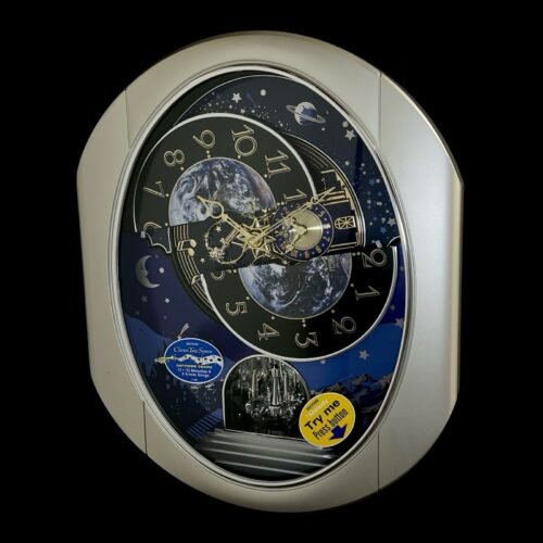NEW Rhythm Small World Peaceful Cosmos II Moving Musical Motion Clock 4MH408WU19