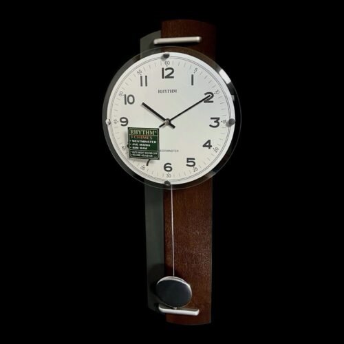 NEW Rhythm Steinway Modern Wooden Triple Chiming Pendulum Wall Clock CMJ592NR06