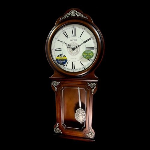NEW Rhythm WSM Lauren Wooden Chiming & Musical Pendulum Wall Clock CMJ380CR06