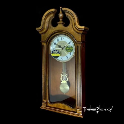 NEW Rhythm WSM Tiara II Wooden Chiming & Musical Pendulum Wall Clock CMJ539UR06