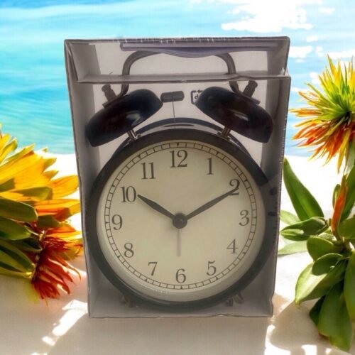 New Sealed IKEA Decade Black Alarm Clock Vintage Style