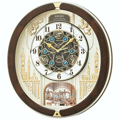 New Seiko Clock Wall Clock Analog Melody Re579b Brown From JAPAN Fast Shipping