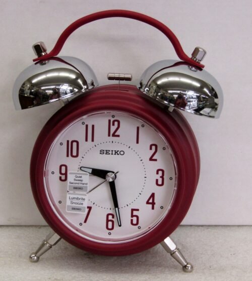 NEW SEIKO DUAL BELL EXTRA LOUD ALARM CLOCK WITH QUIET SWEEP & SNOOZE QHK051RL