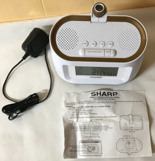 NEW Sharp Projection ALARM CLOCK Soothing Nature Sleep Sounds Dual Alarm SPC585