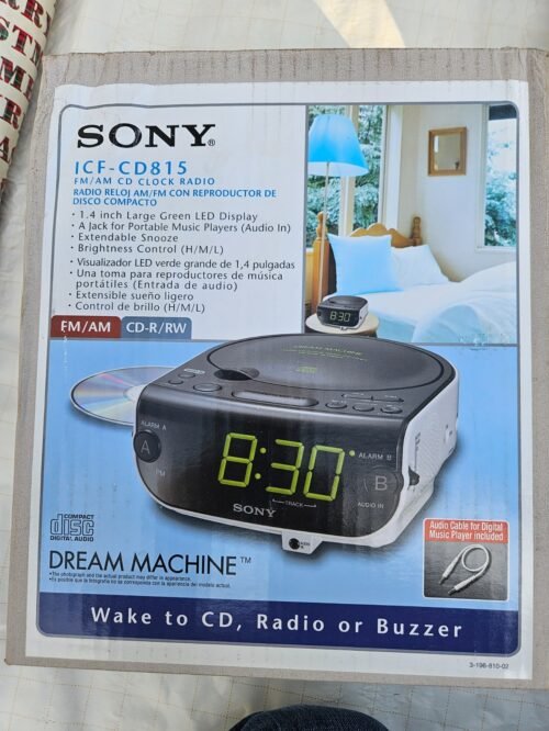 NEW Sony Dream Machine ICF-CD815 CD Player Alarm Clock Radio NOS