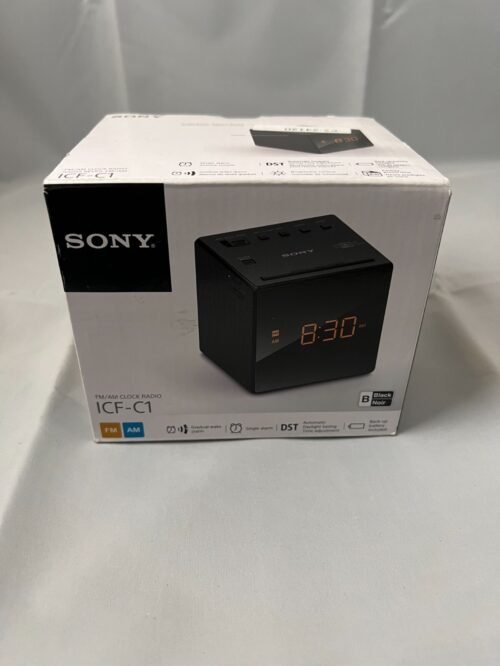 NEW Sony ICF-C1 FM/AM Clock Radio – Black – Alarm, Battery Backup, Compact