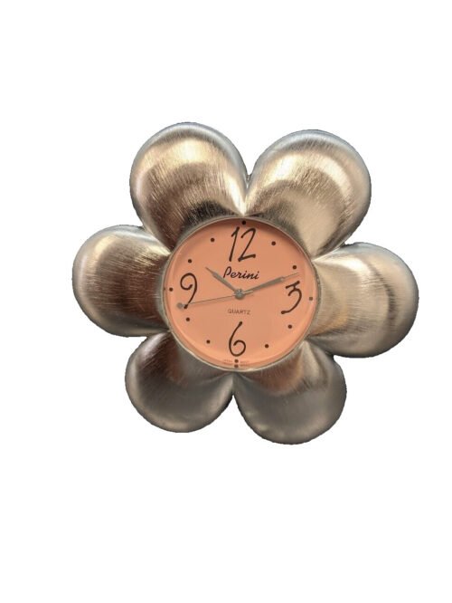 New Sunflower Shaped Mini Clock In Steel Metal Japan Movement
