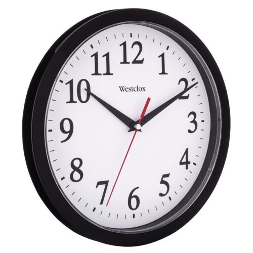 New Westclox 9.75" Black Basic Analog QA Wall Clock