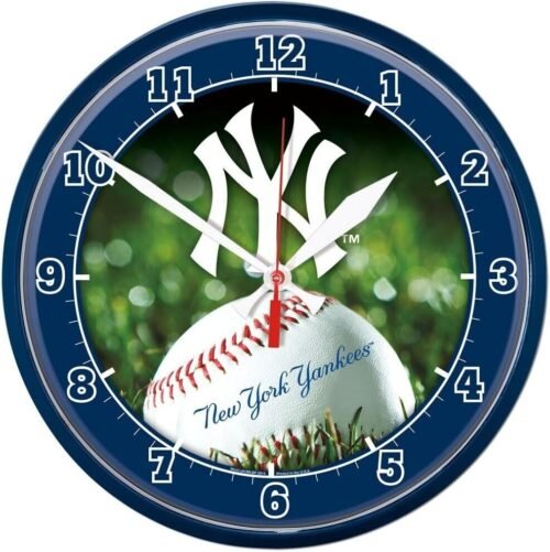 New York Yankees Wall Clock 12.75" Round Design MLB - FREE SHIPPING - New