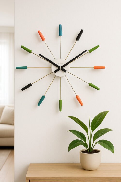 NEXTIME Wall Clock Plug-in 2610VI Silent, designed by Frits Vink