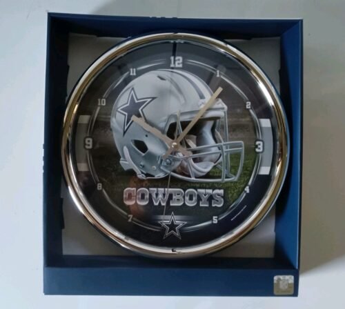 NFL DALLAS COWBOYS 12" Round Chrome Wall Clock